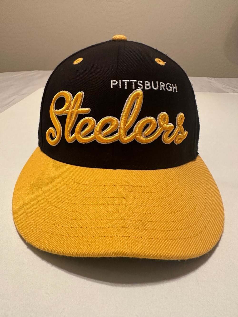 Mitchell‎ & Ness Pittsburgh Steelers Script Fitted Hat Size 7 1/4